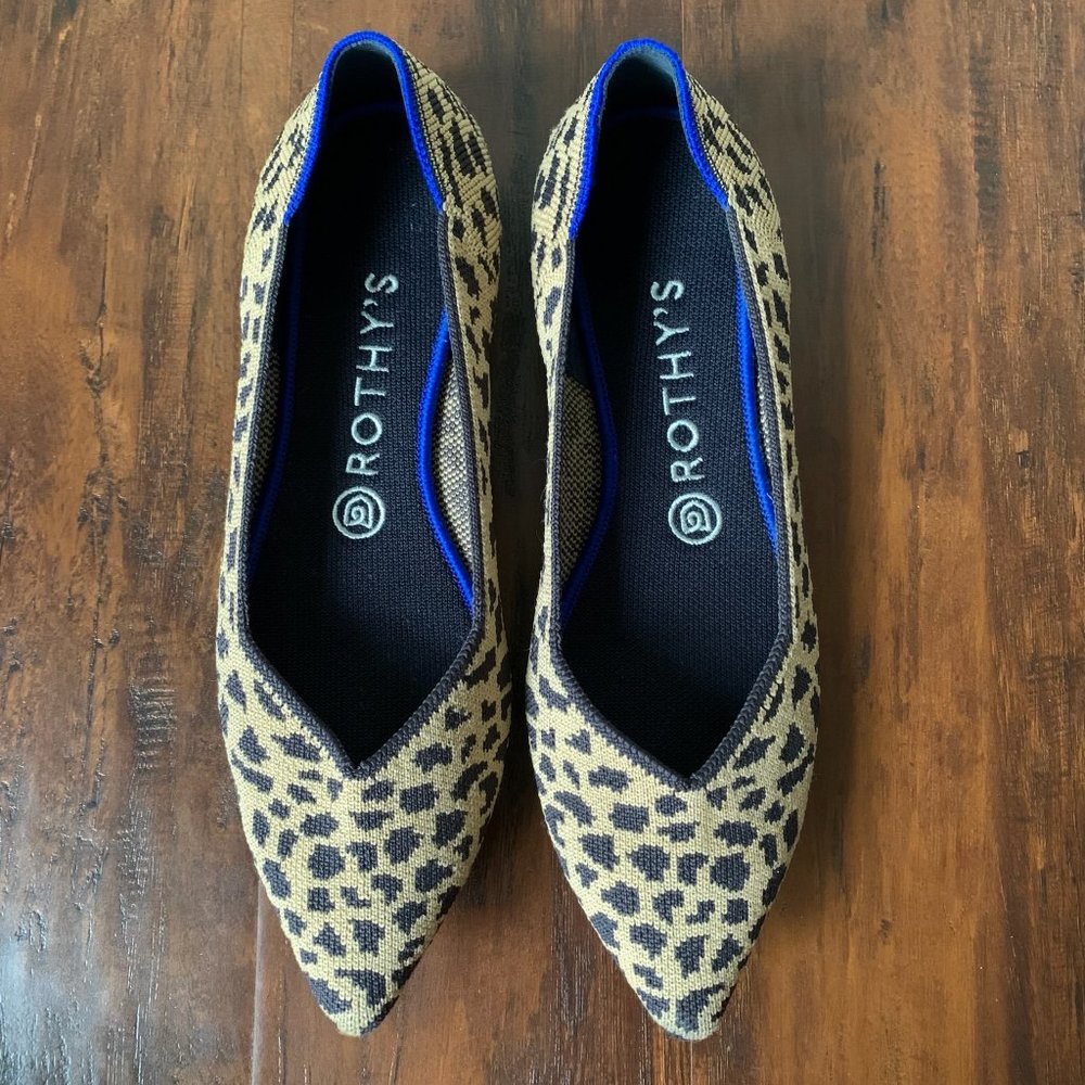 Rothy's Pointed Toe Leopard Print Comfort Ballet … - image 2